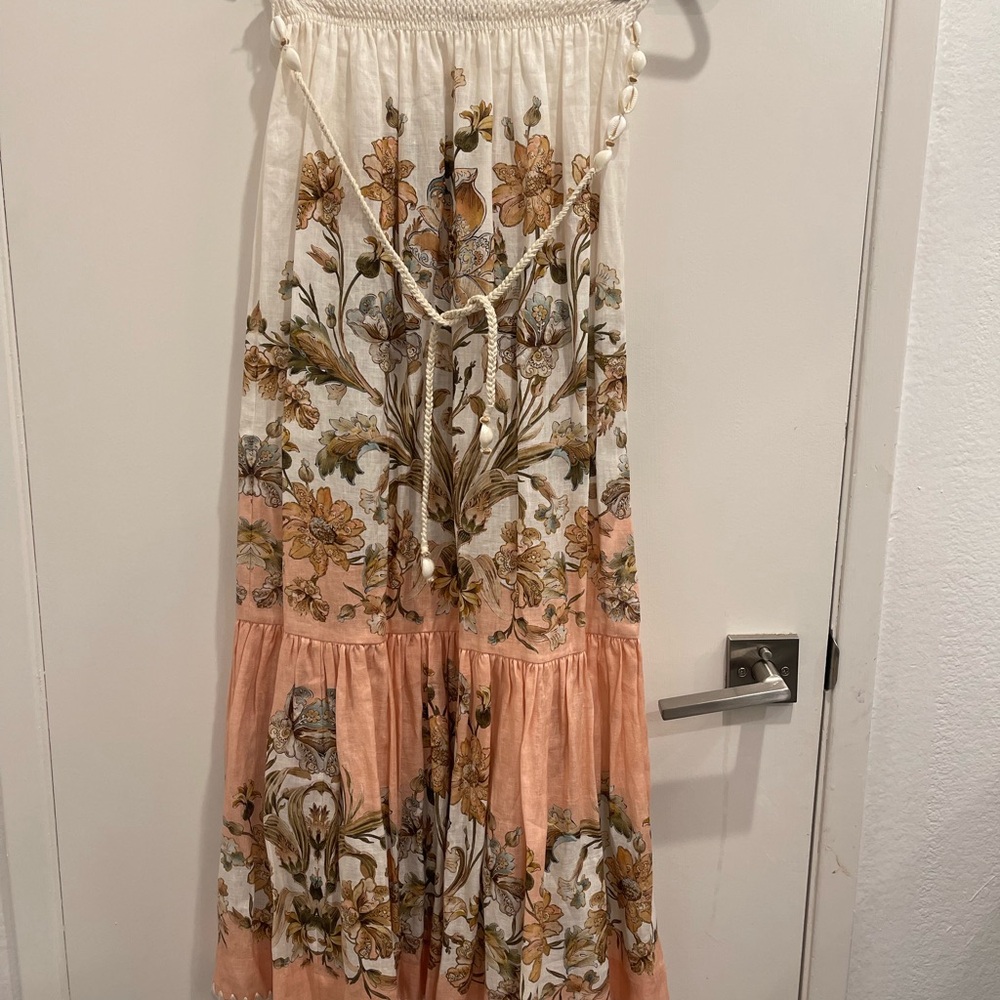 Zimmermann Cream and Tan Textured Skirt